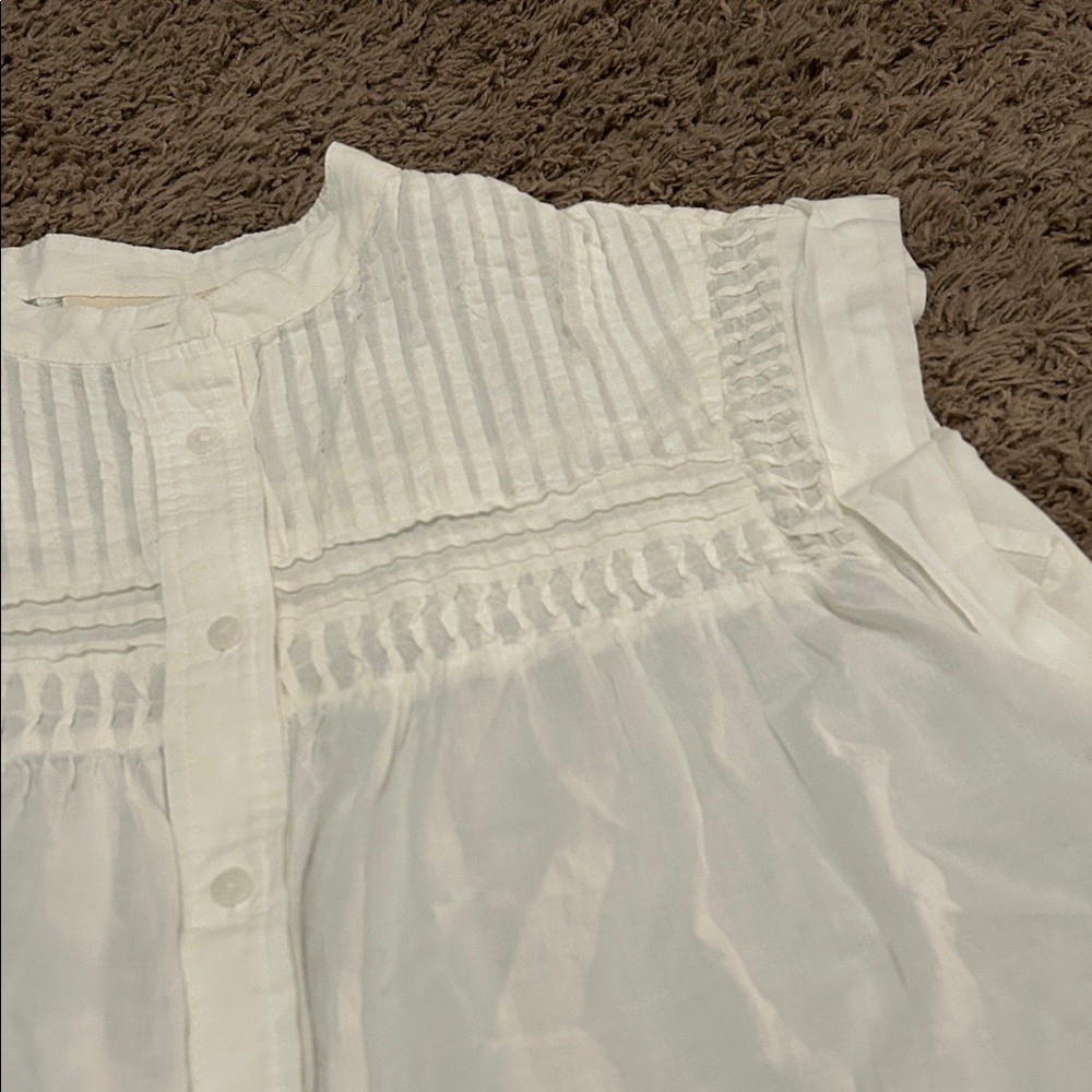 Universal Thread White Kids Blouse with Pleated Design - Picture 5 of 6